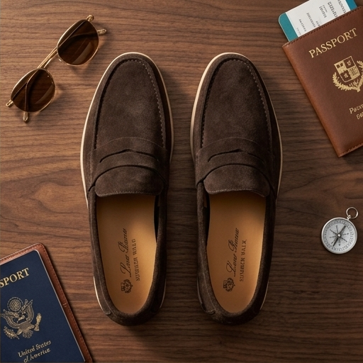 LORO PIANA SUMMER WALK LOAFER (DARK BROWN)