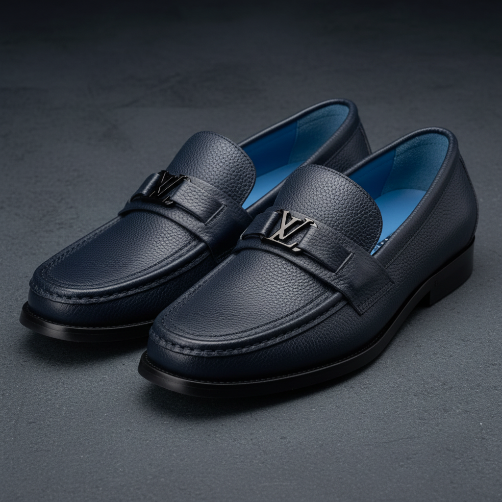 Navy Major Loafer - 3/4 Angle Revised