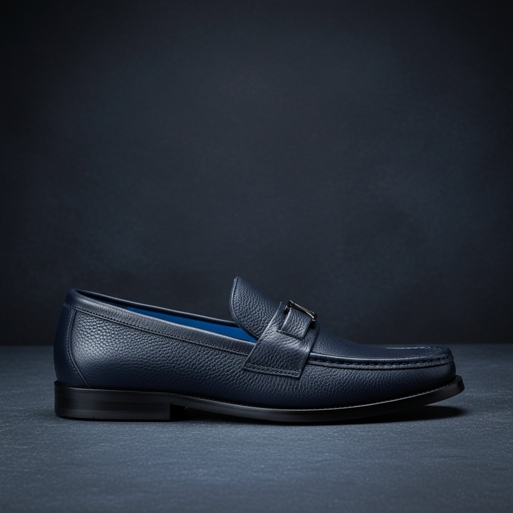 Navy Major Loafer - Side Profile Revised